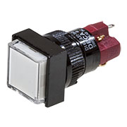 D16LAS1-1ABKW, кнопка с фикс. 250В/5А, LED подсветка 24В