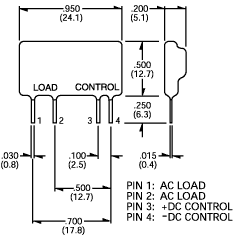 ASO241, реле твердотельное 4-10VDC 1.5A/280VAC Mini-SIP